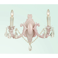 Bethel 2 Light Clear Crystal Pnk Frme Wall Sconce SU06